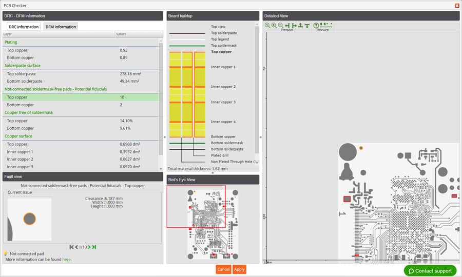PCB Checker Birds Eye and Detailed View